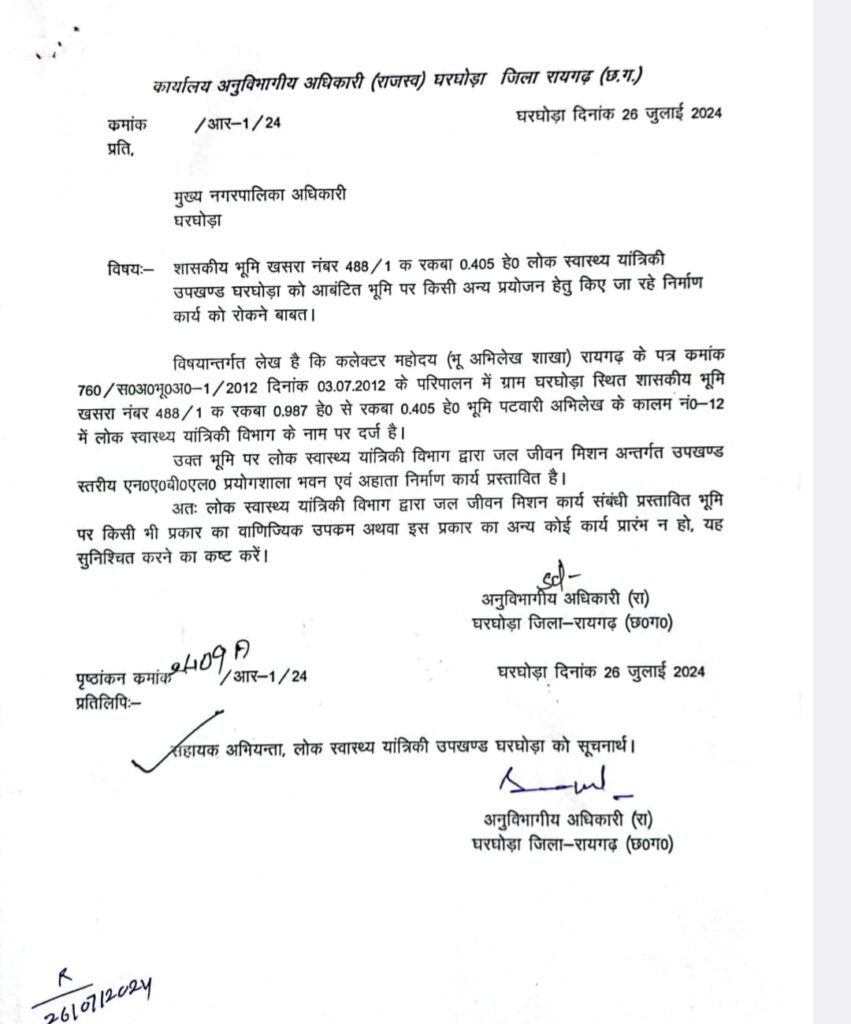 घरघोड़ा नगर के ह्रदय स्थल बस स्टैंड छोटे झाड़ जंगल की भूमि पर बने अवैध निर्माण पर अवैध निर्माण कर कब्जे की तैयारी 3 1001366000
